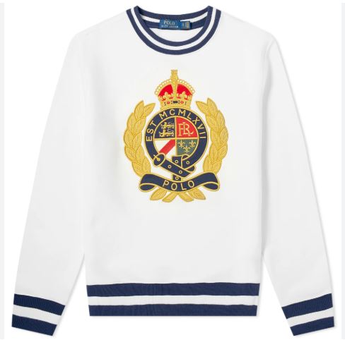 Ralph Polo Crest White Sweater S