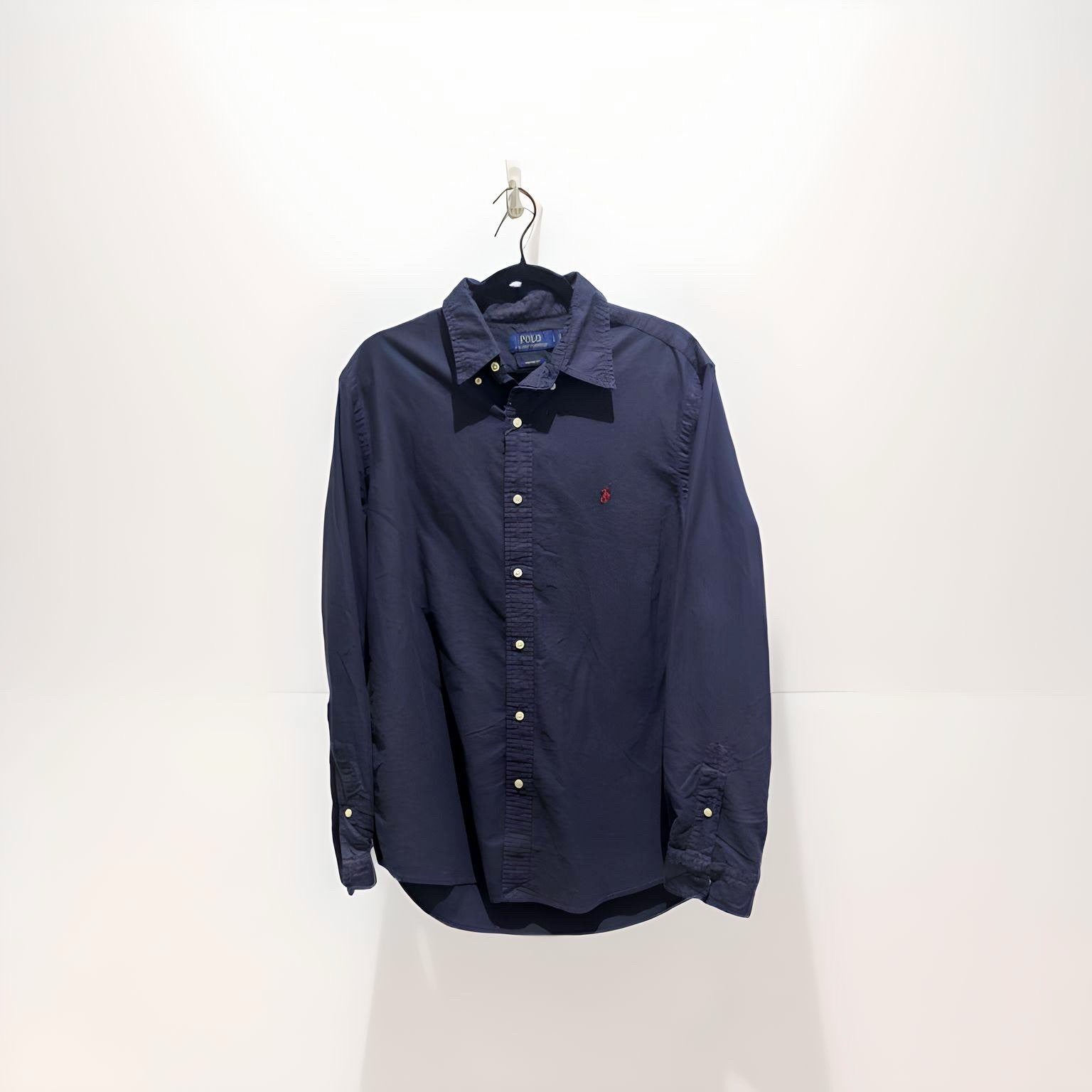 Polo Ralph Lauren Long Sleeved Shirt Navy LARGE