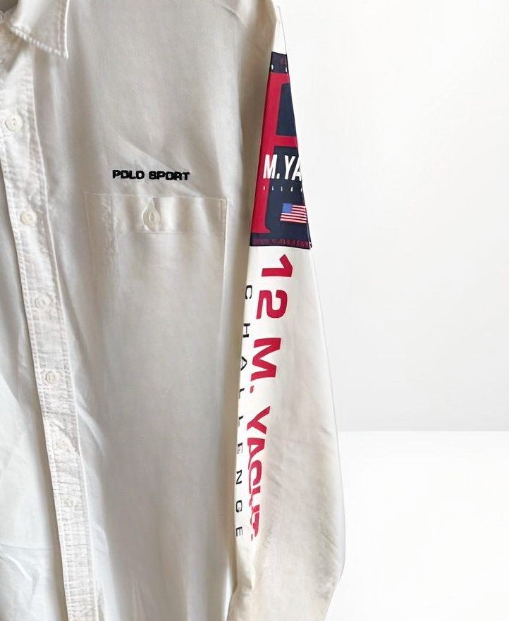 Ralph Polo Yacht Challenge White Long Sleeve Shirt