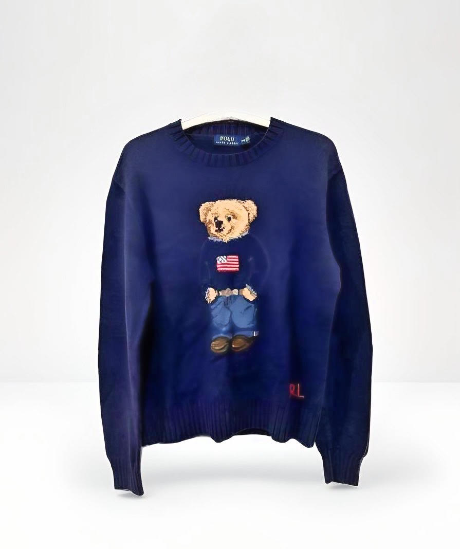 Ralph Polo Bear USA Navy Knit M