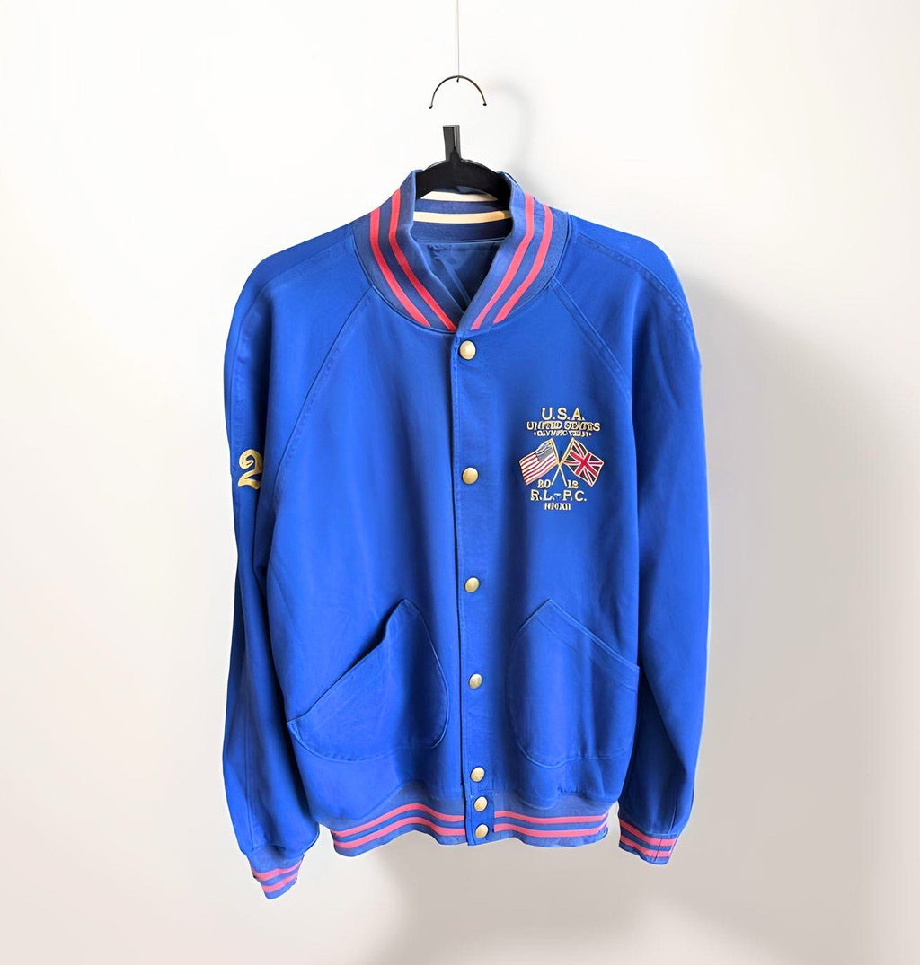 Ralph Polo USA Olympic 2012 Reversible Red/Blue Satin Jacket L