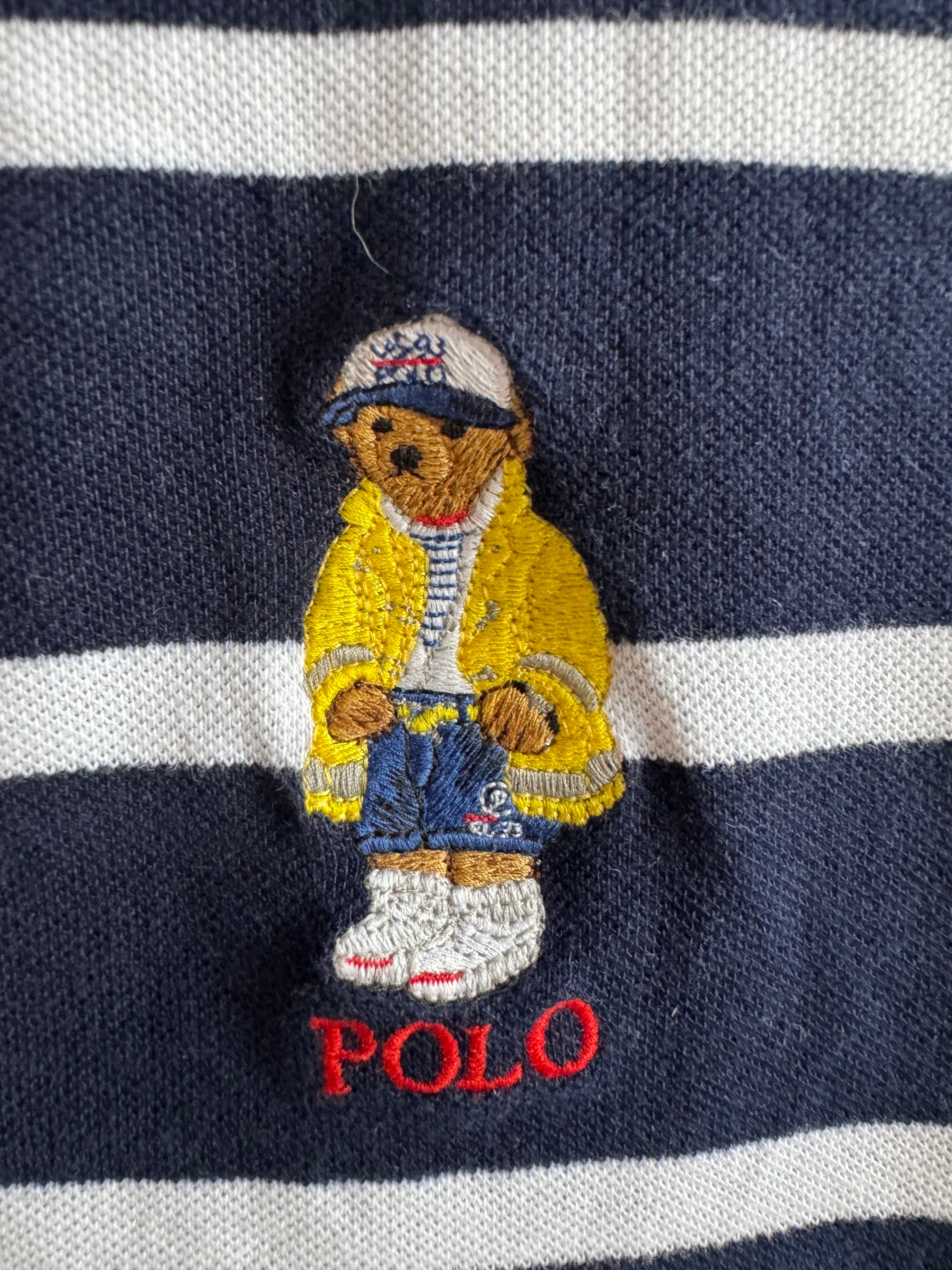 Ralph Polo Navy/White Stripe with Bear T-Shirt