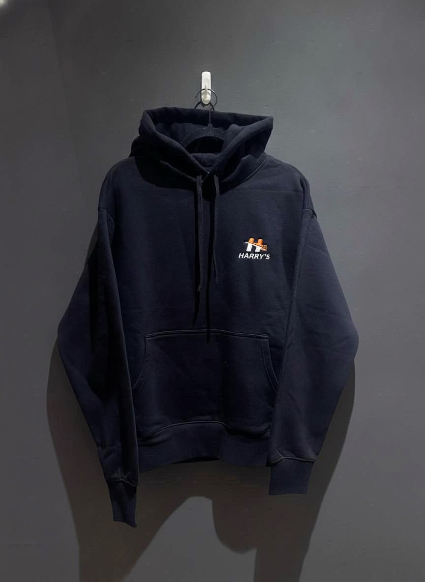 Harrys Embroided Hoodie Black