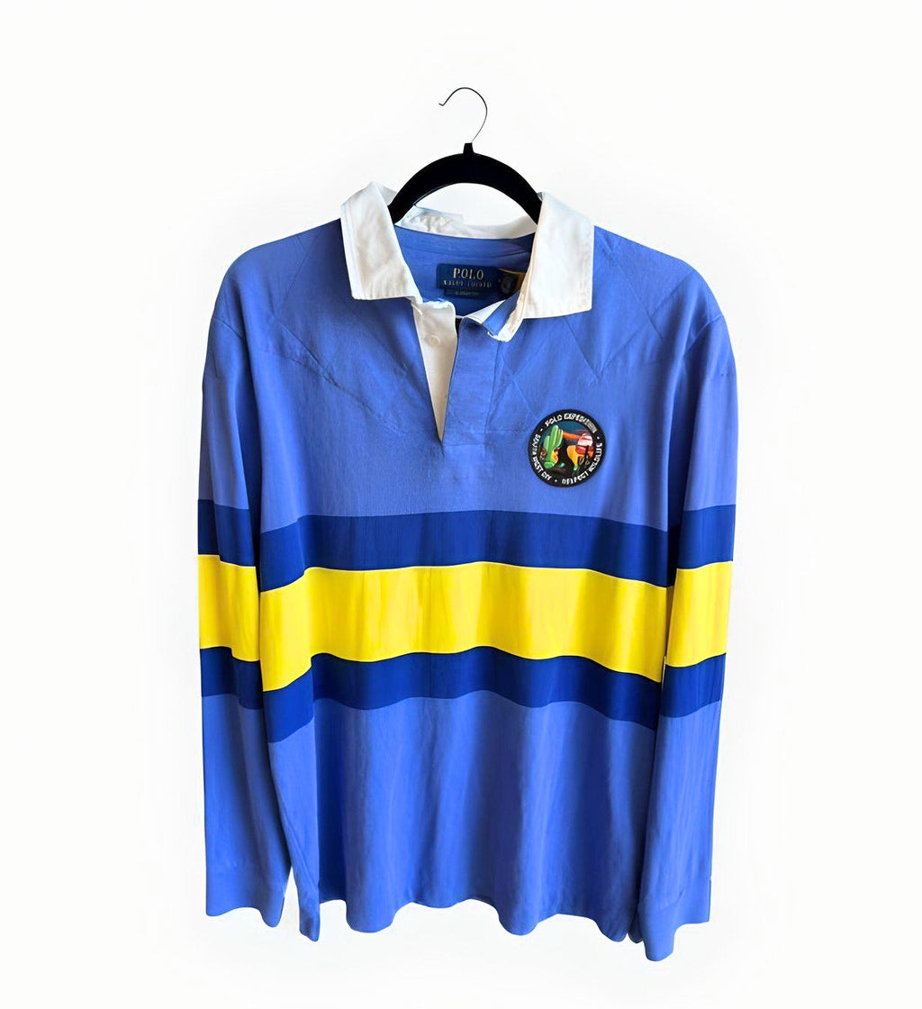 Ralph Polo Wilderness Sportsman Yellow/Blue Rugby Long Sleeve
