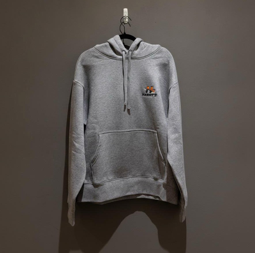 Harrys Embroided Hoodie Grey