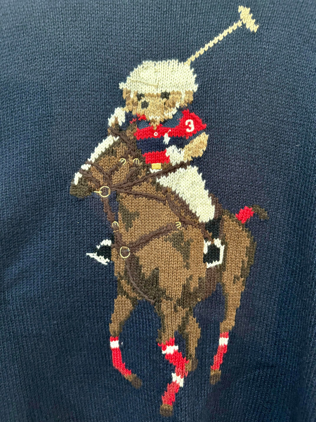 Ralph Polo Navy Knit Polo Bear (Small)