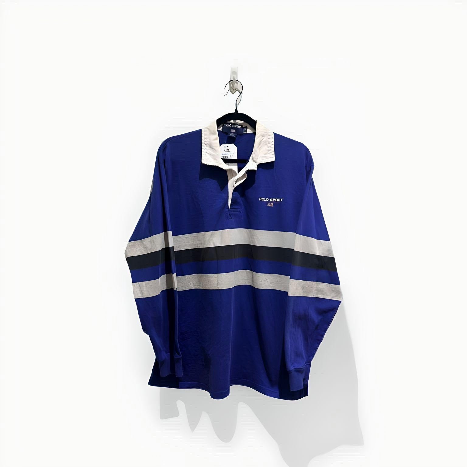 Polo Ralph Lauren Polo Sport Rugby Long Sleeve Vintage Blue LARGE