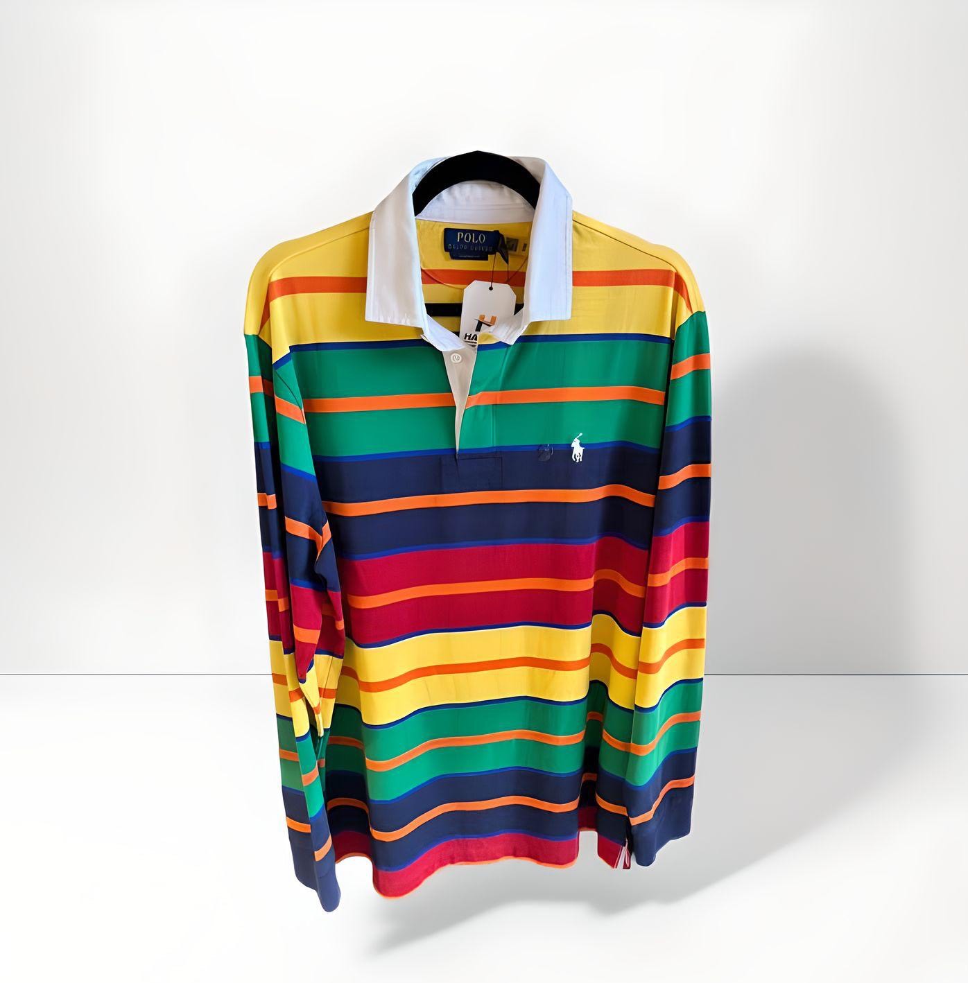 Ralph Polo Rugby Long Sleeve Multi Block Stripe