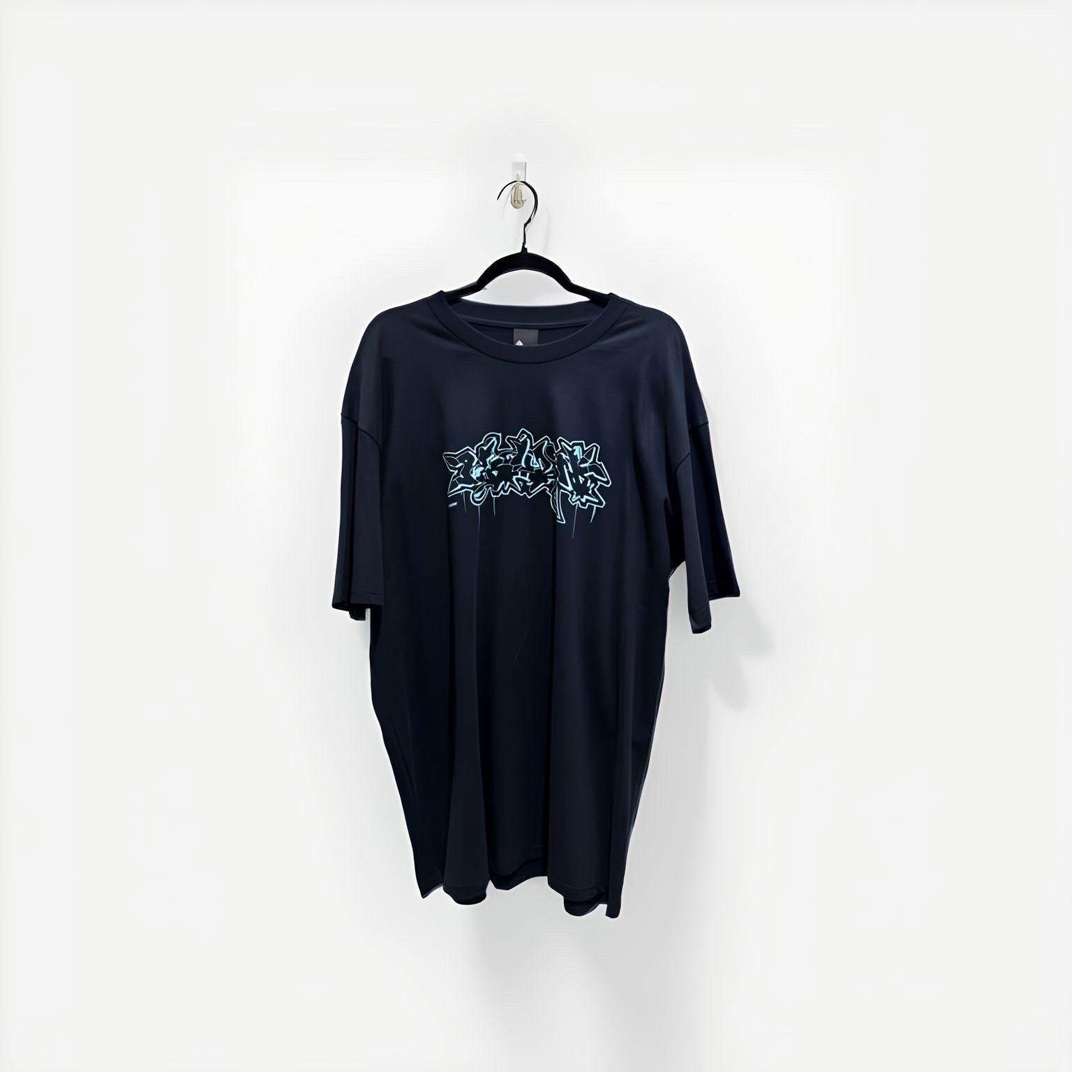 Burn 'Sage' Design T-Shirt Black/ Blue