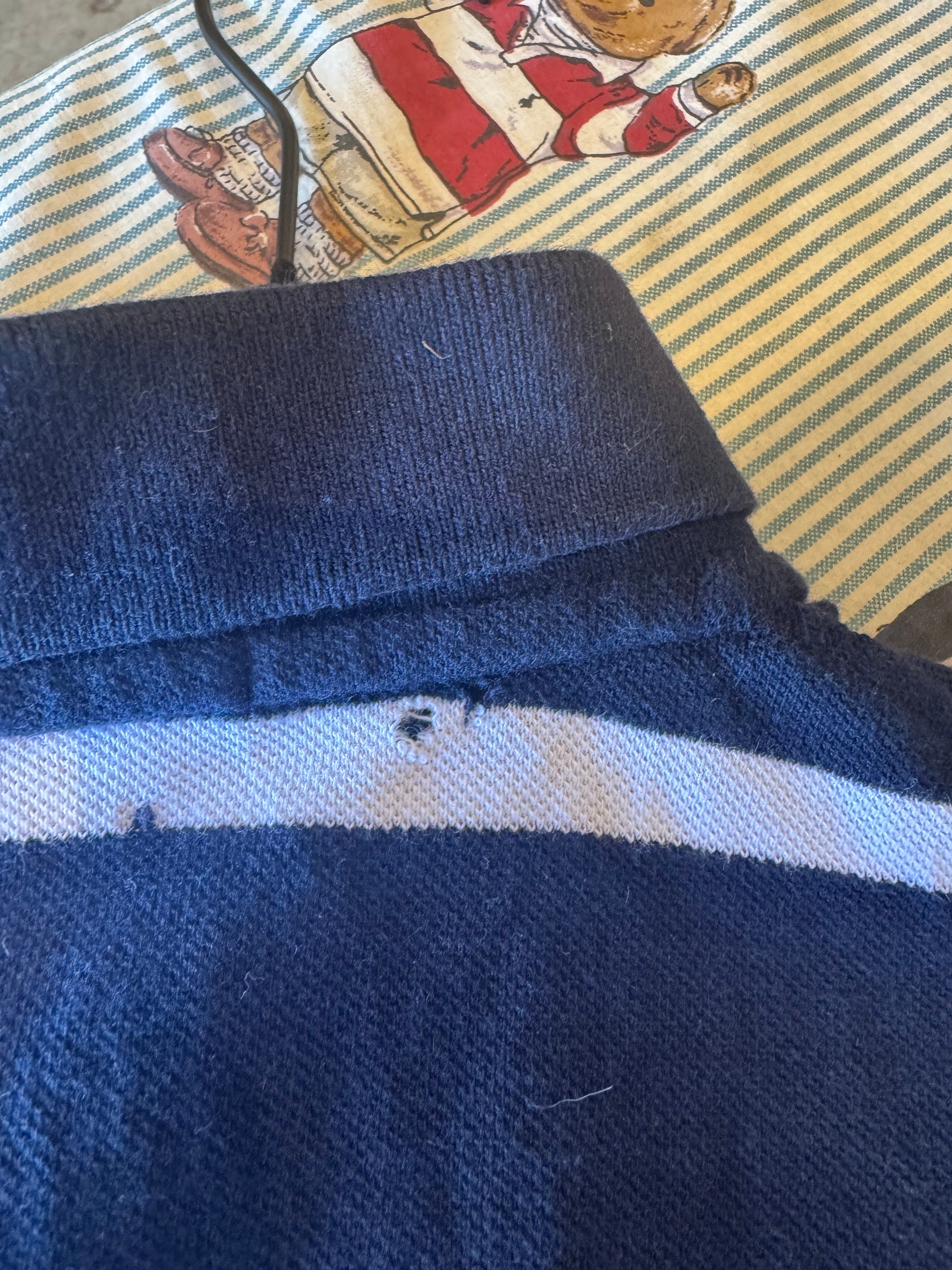 Ralph Polo Navy/White Stripe with Bear T-Shirt