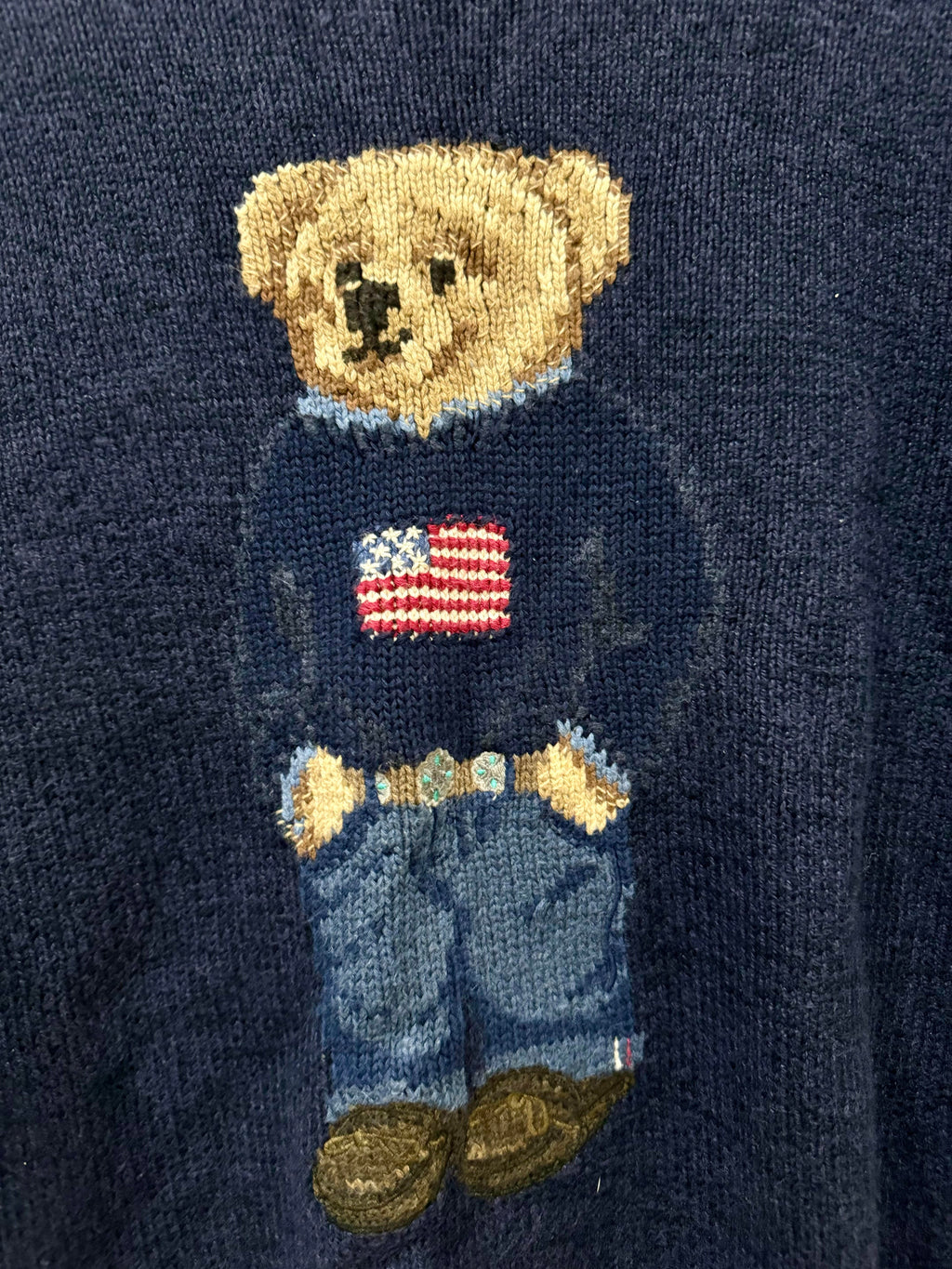 Ralph Polo Bear USA Navy Knit M