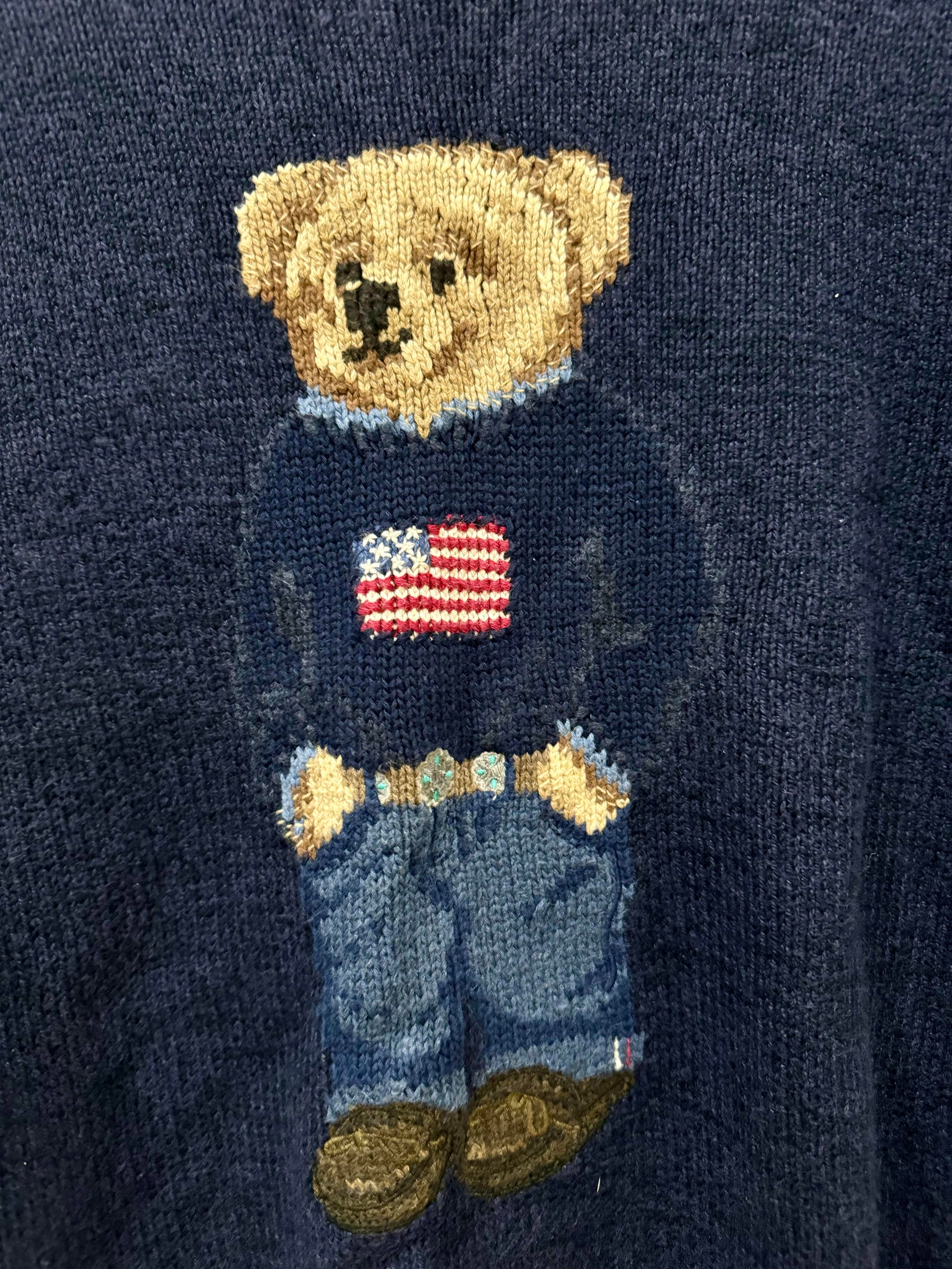 Ralph Polo Bear USA Navy Knit M