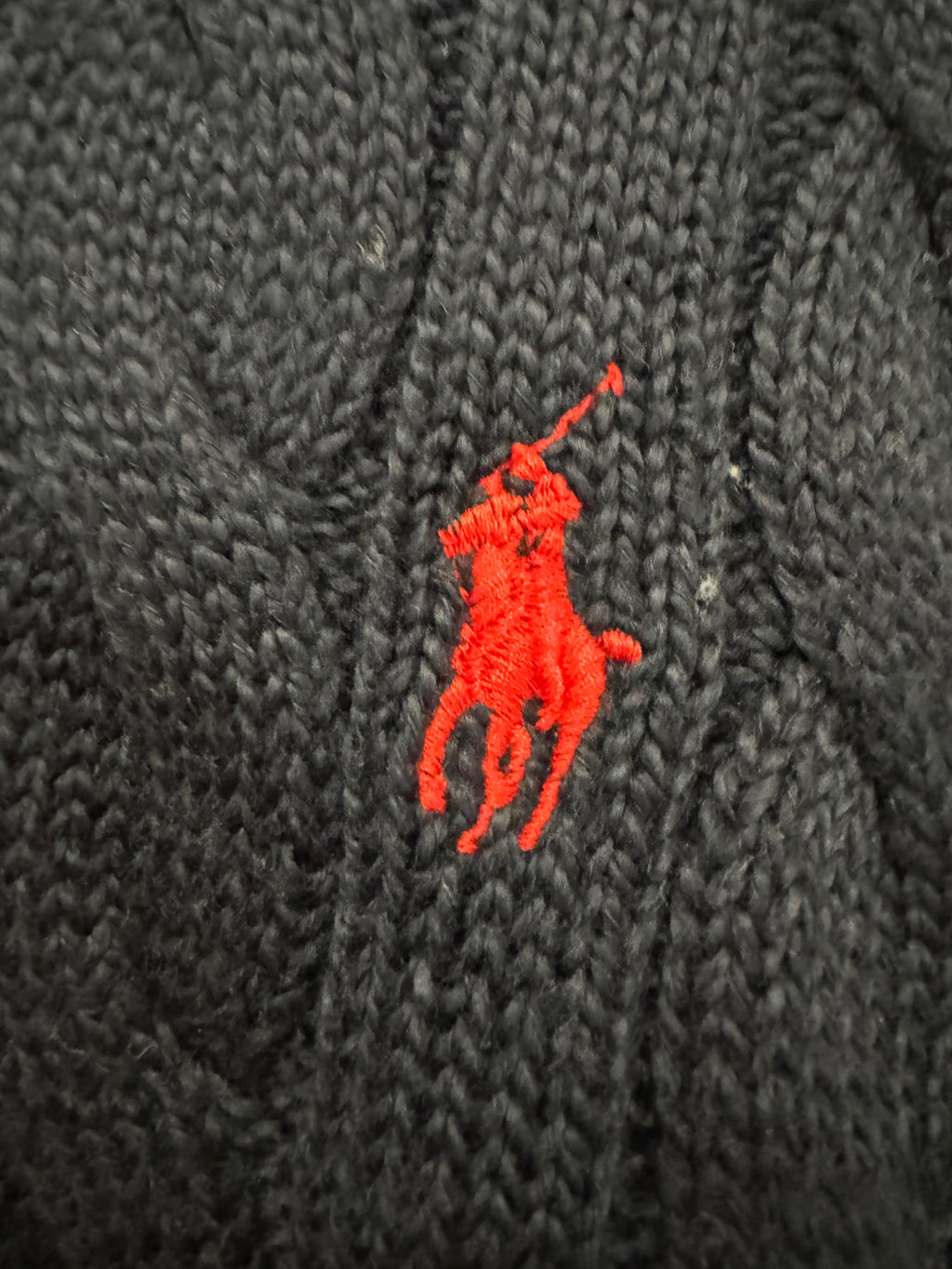 Ralph Polo Navy Knit Red Horse S