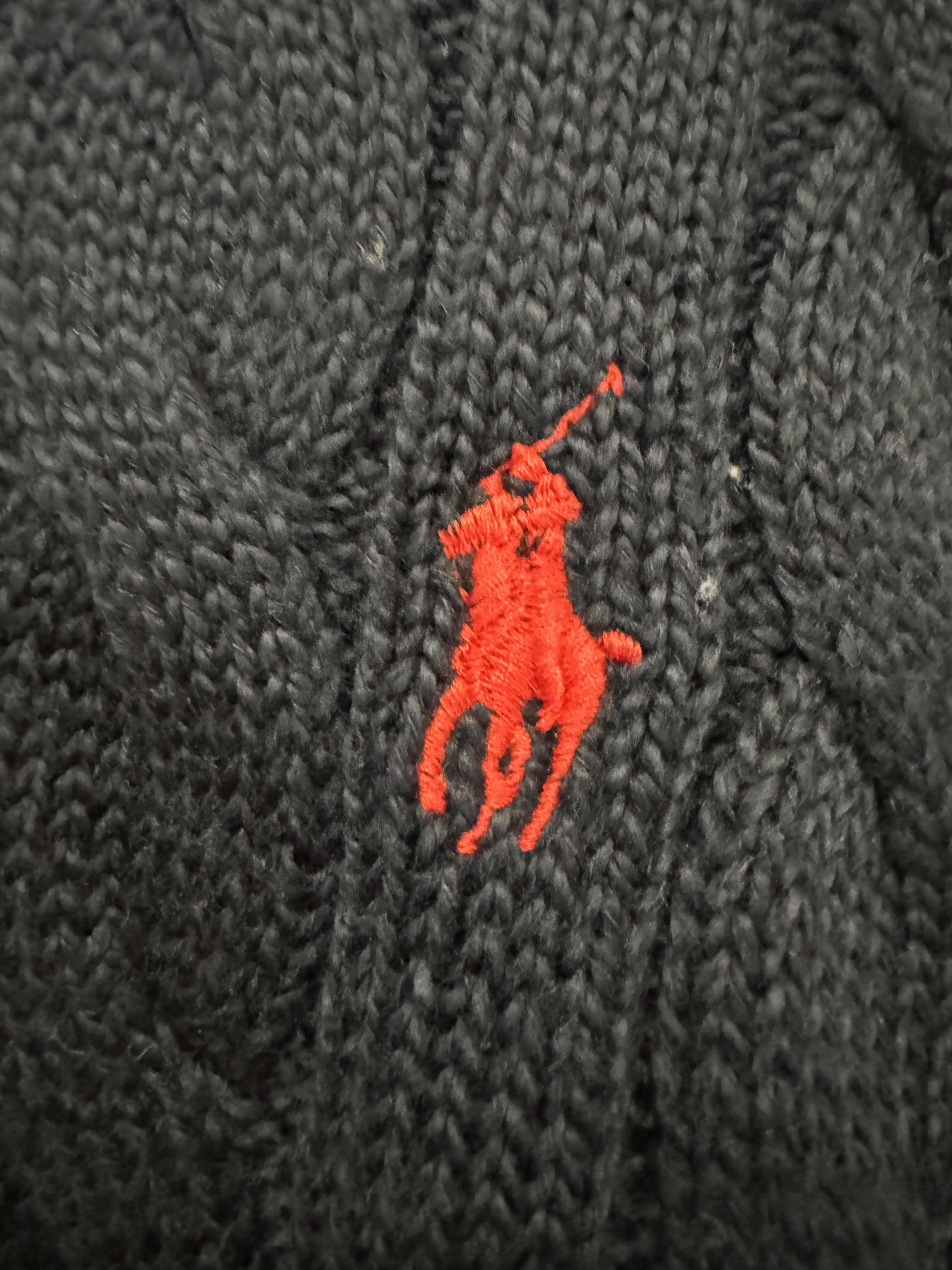 Ralph Polo Navy Knit Red Horse S