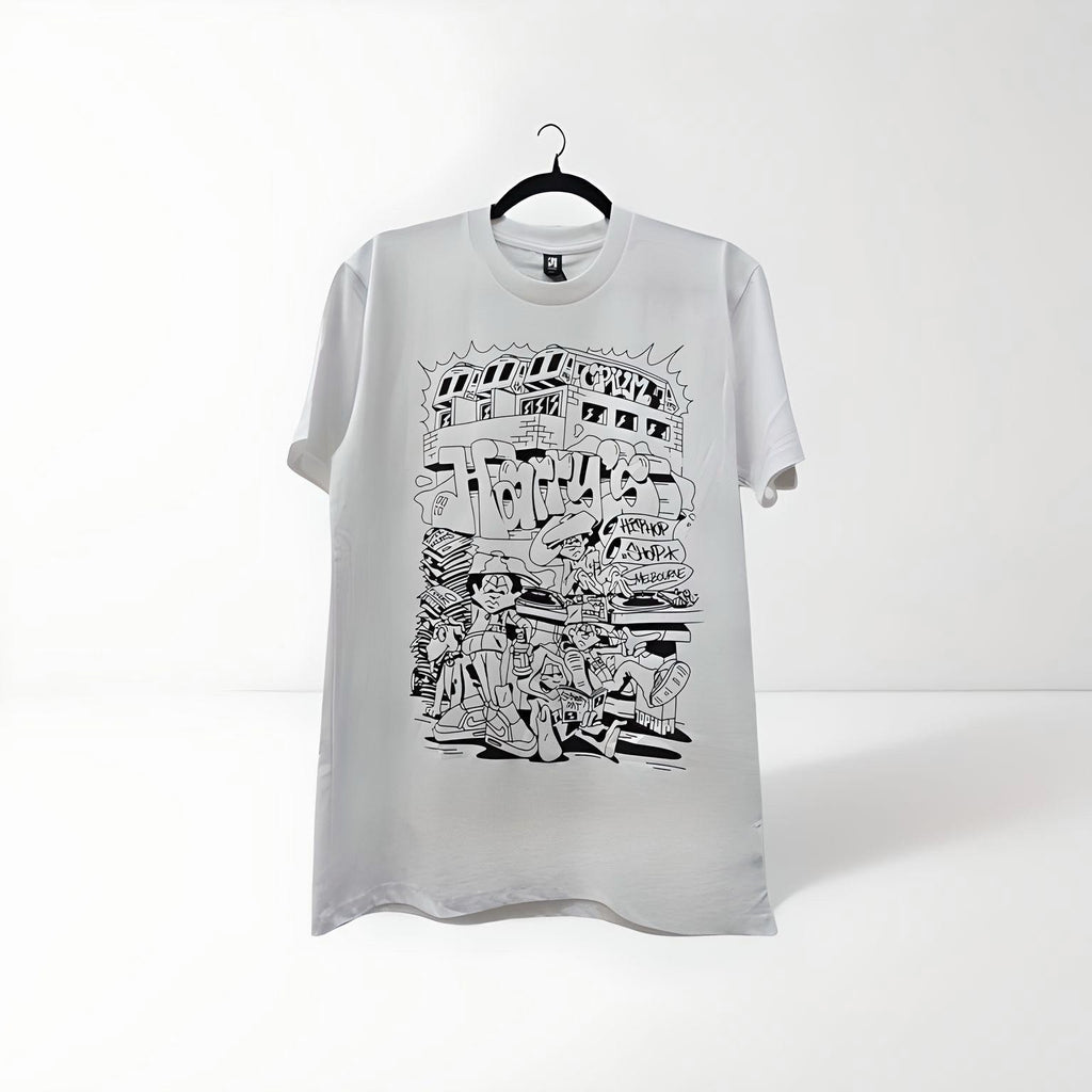 OPIUM X HARRY'S Collab T-Shirt - WHITE Tee with Black
