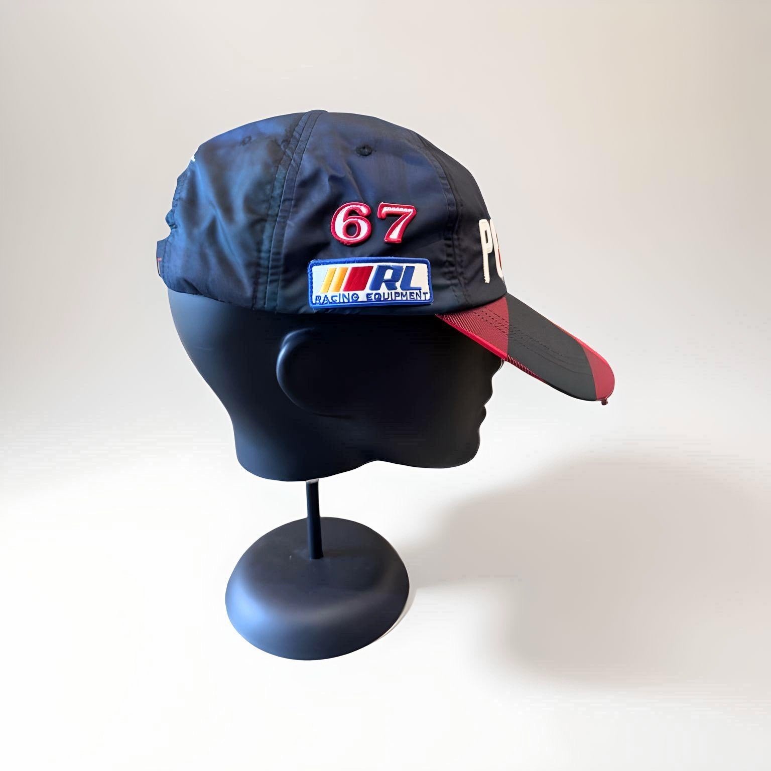 Polo Ralph Lauren "Racing Team" Red/ Navy Tartan Check Longbill Hat