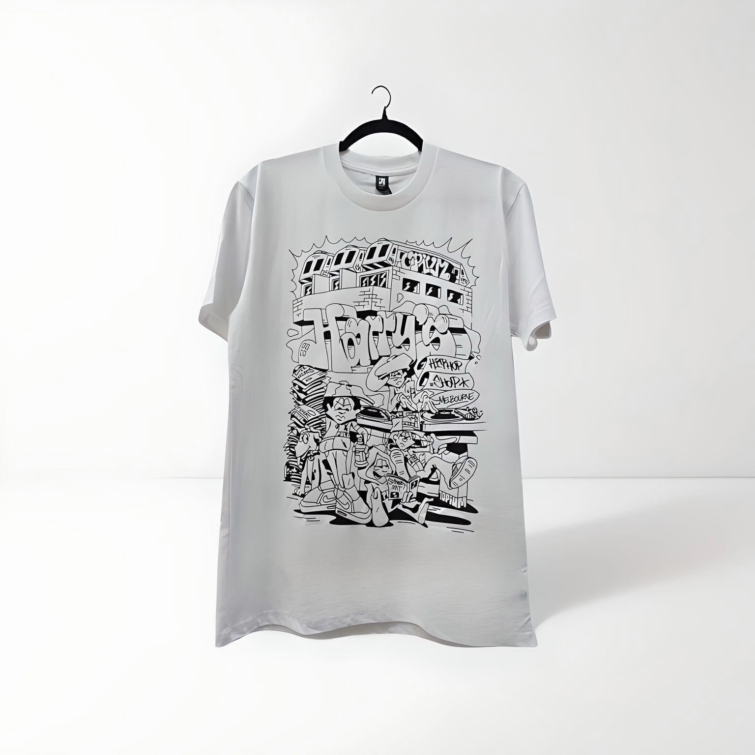 OPIUM X HARRY'S Collab T-Shirt & Print Pack - WHITE Tee with Black
