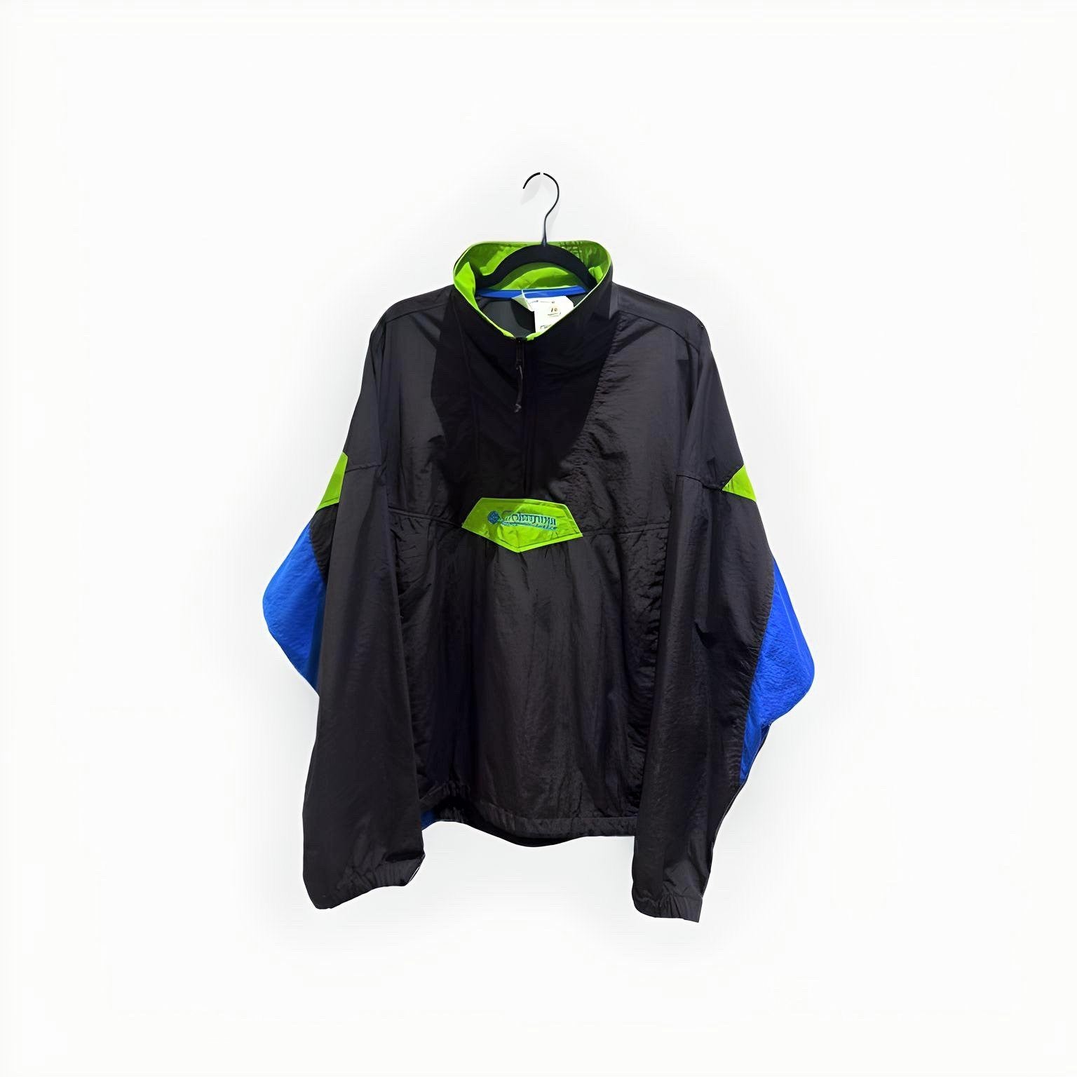 Colombia Jacket Black/Neon Green/ Royal Blue (Large)