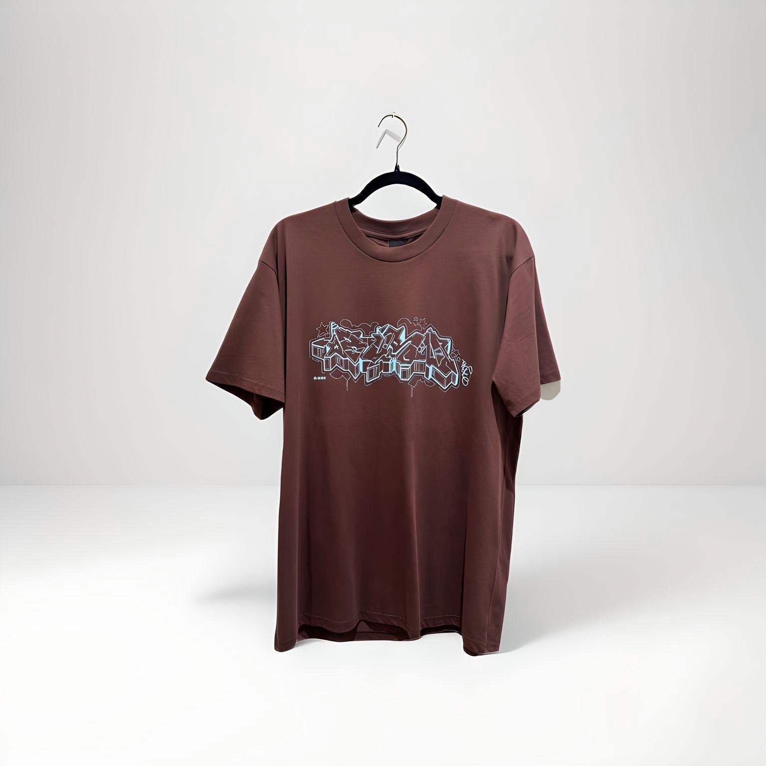Burn 'Taske' Sketch T-Shirt Blue/ Brown