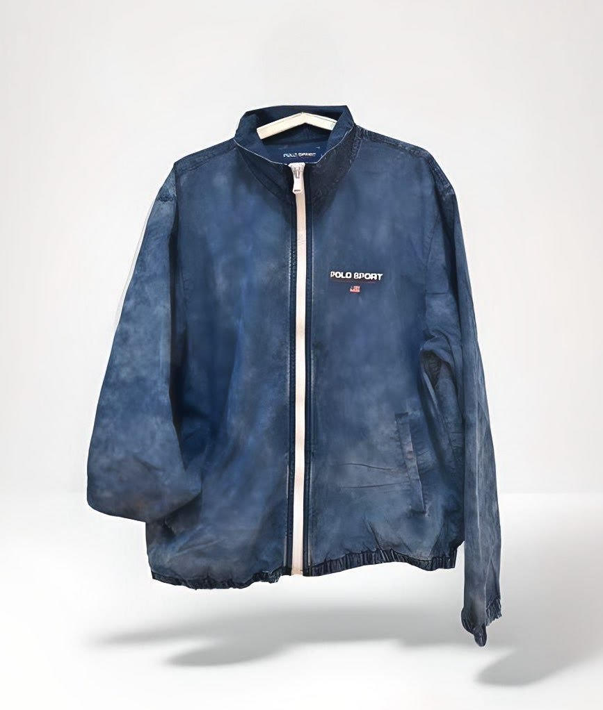 Ralph Polo Washed Denim Look Jacket USA Flag