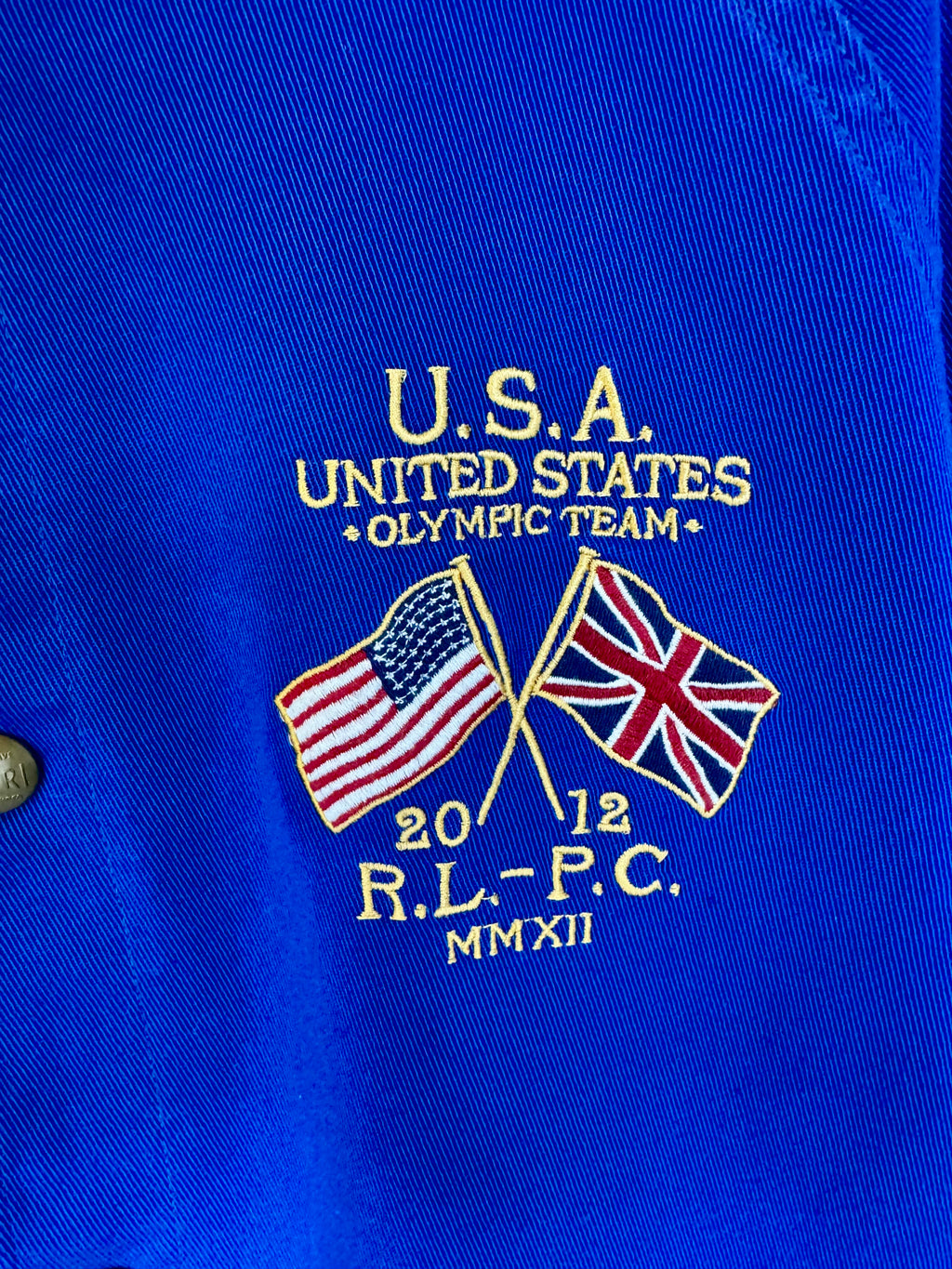 Ralph Polo USA Olympic 2012 Reversible Red/Blue Satin Jacket L