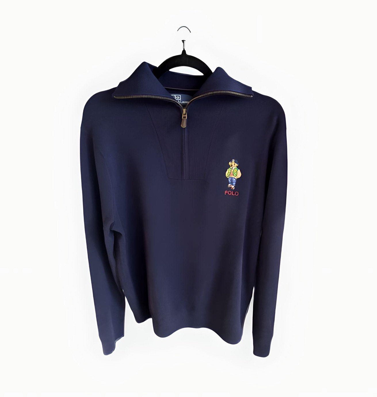 Ralph Polo Bear Navy Zip Sweater
